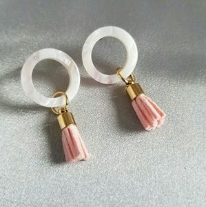 New pink tassel earrings